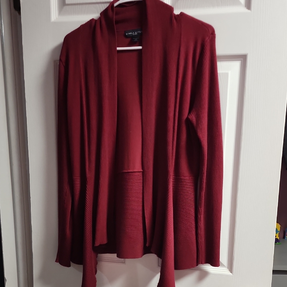 Simply Styled Deep Red Open Cardigan